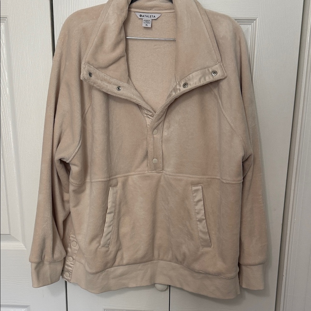 Athleta Recover Cozy snap Sweatshirt Pullover